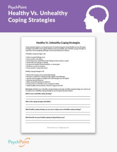 Healthy Vs. Unhealthy Coping Strategies Worksheet