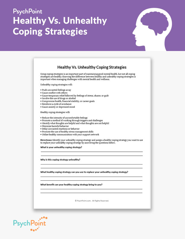 Healthy Vs Unhealthy Coping Strategies Worksheet PsychPoint
