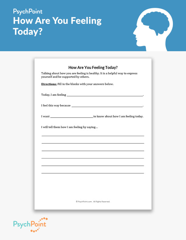 How Are You Feeling Today? Worksheet