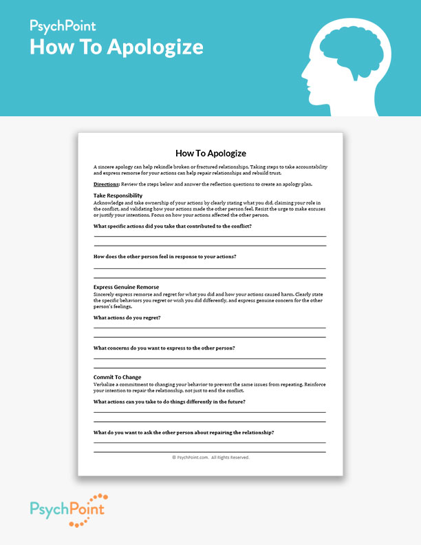 How To Apologize Worksheet