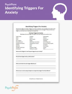 Identifying Triggers For Anxiety Worksheet