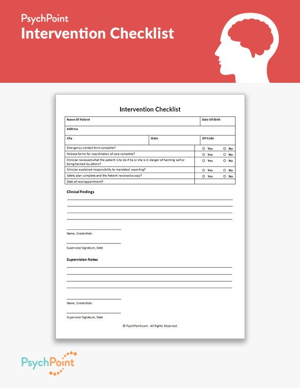 Intervention Checklist