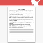 Love Languages Worksheet