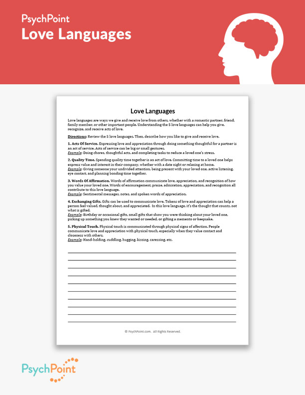 Love Languages Worksheet