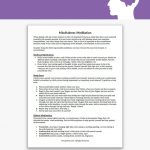 Mindfulness Meditation Worksheet