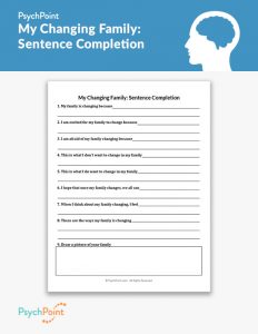 My Changing Family: Sentence Completion Worksheet