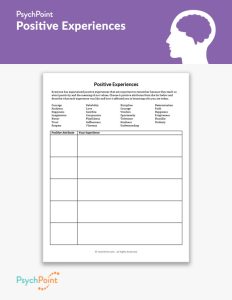 Positive Experiences Worksheet