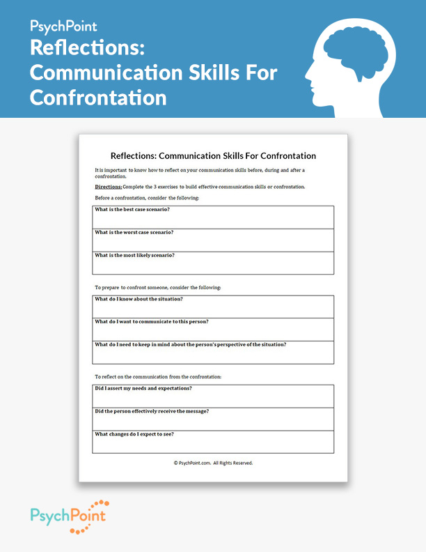 Reflections: Communication Skills For Confrontation Worksheet | PsychPoint