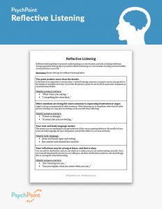 Reflective Listening Worksheet