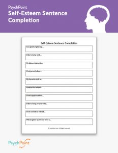 Self-Esteem Sentence Completion Worksheet