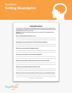 Setting Boundaries Worksheet