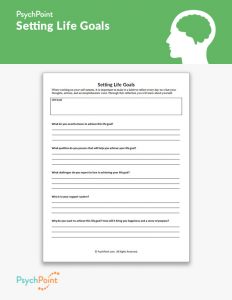 Setting Life Goals Worksheet