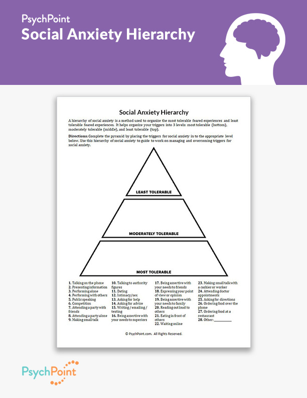 Social Anxiety Hierarchy Worksheet