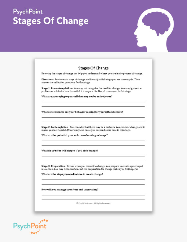 Stages Of Change Worksheet