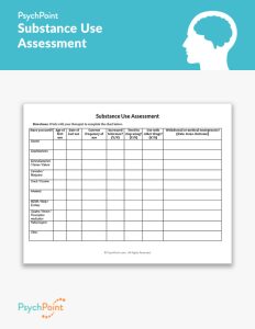 Substance Use Assessment Worksheet