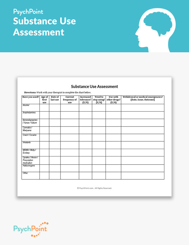 Substance Use Assessment Worksheet | PsychPoint