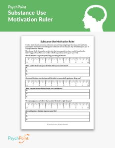 Substance Use Motivation Ruler Worksheet
