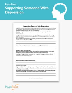 Supporting Someone With Depression Worksheet