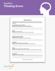 Thinking Errors Worksheet