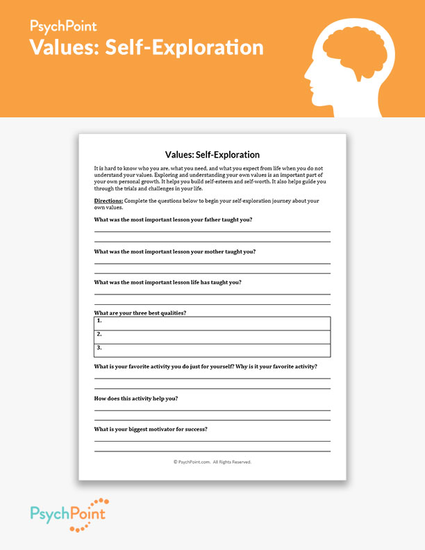 Values: Self-Exploration Worksheet