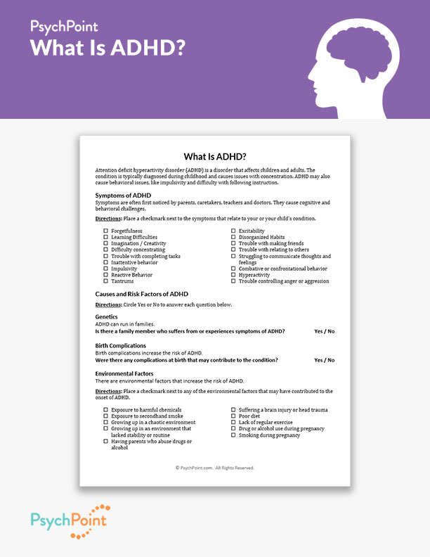 What Is ADHD? Worksheet