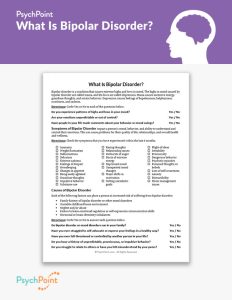 What Is Bipolar Disorder? Worksheet