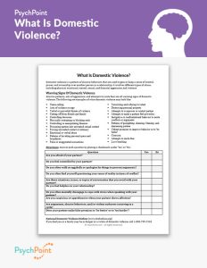What Is Domestic Violence? Worksheet