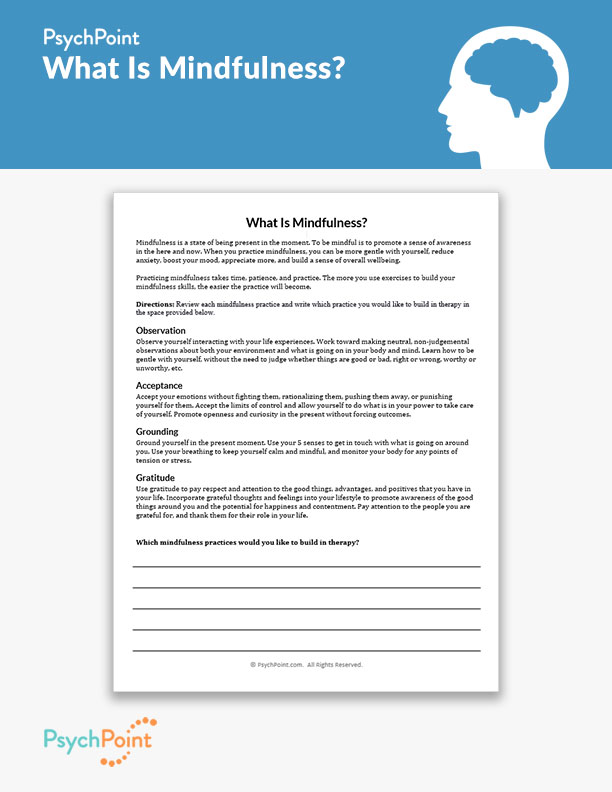 What Is Mindfulness? Worksheet