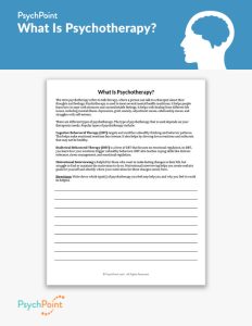 What Is Psychotherapy? Worksheet