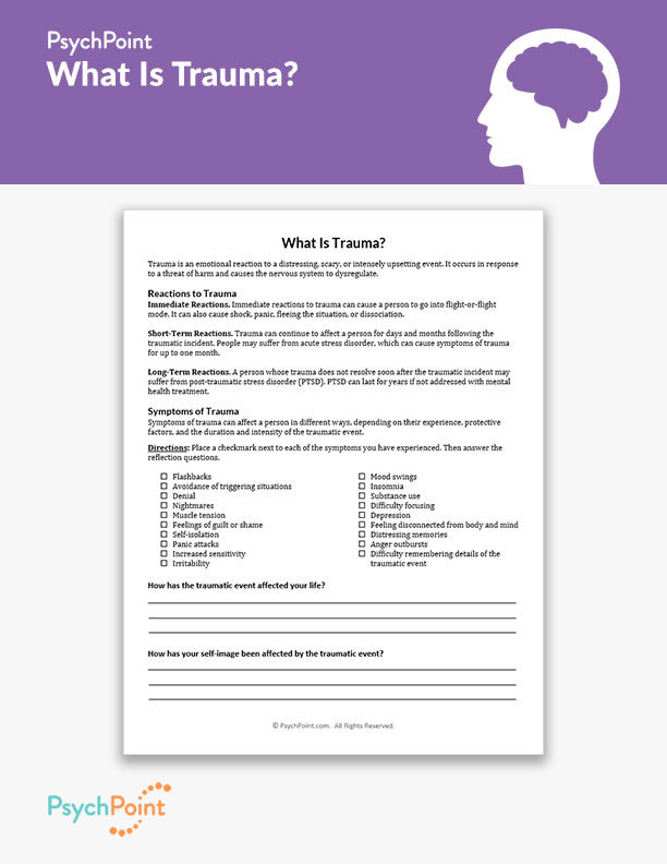 What Is Trauma? Worksheet | PsychPoint