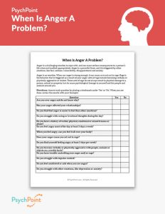 When Is Anger A Problem? Worksheet