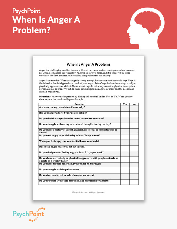 When Is Anger A Problem? Worksheet