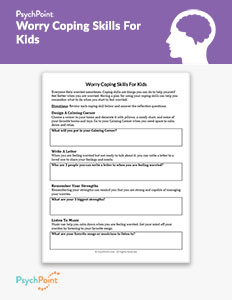 Worry Coping Skills For Kids Worksheet Worry Coping Skills For Kids Worksheet